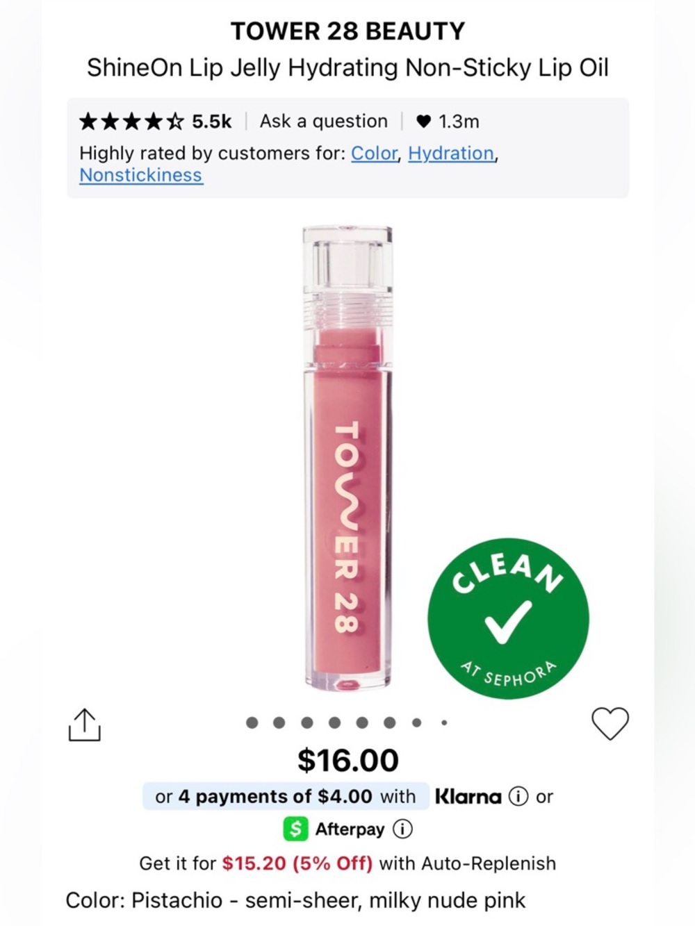 Tower 28 ShineOn Lip Jelly Hydrating Lip Oil